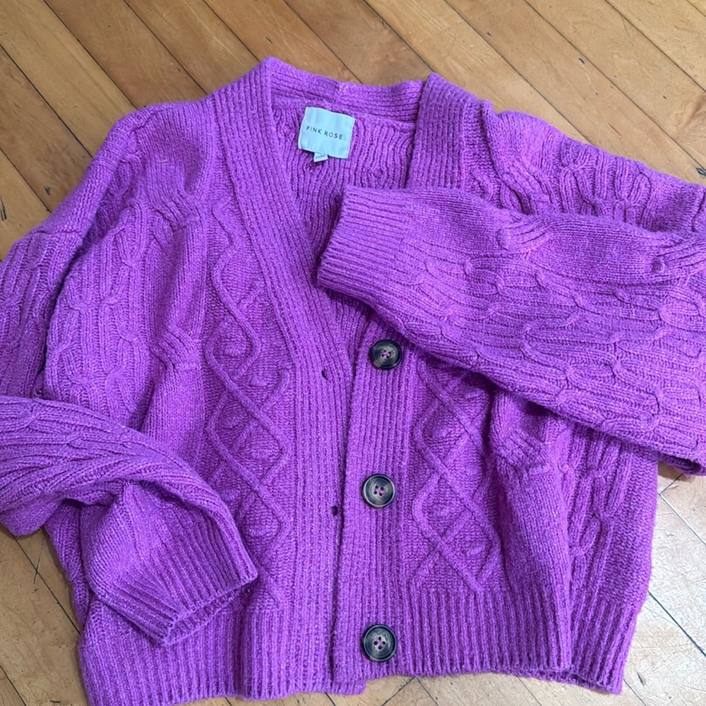 Purple sweater with buttons